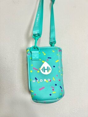 HydroJug Teal Confetti Crossbody Bottle Pouch